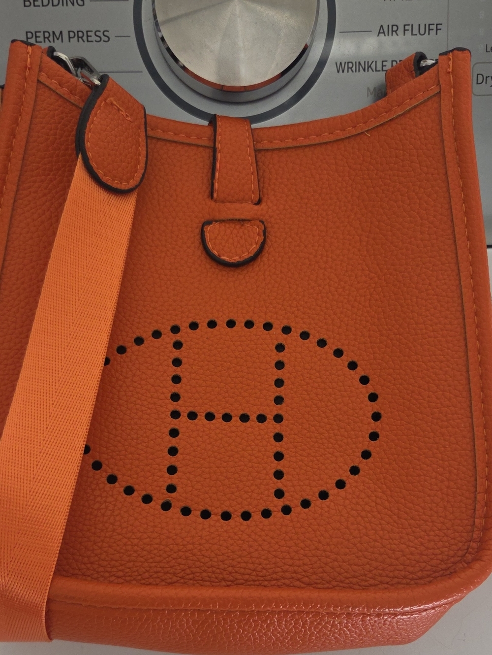 Unbranded H Bag Orange Mini Designer Style Evelyn Crossbody Leather